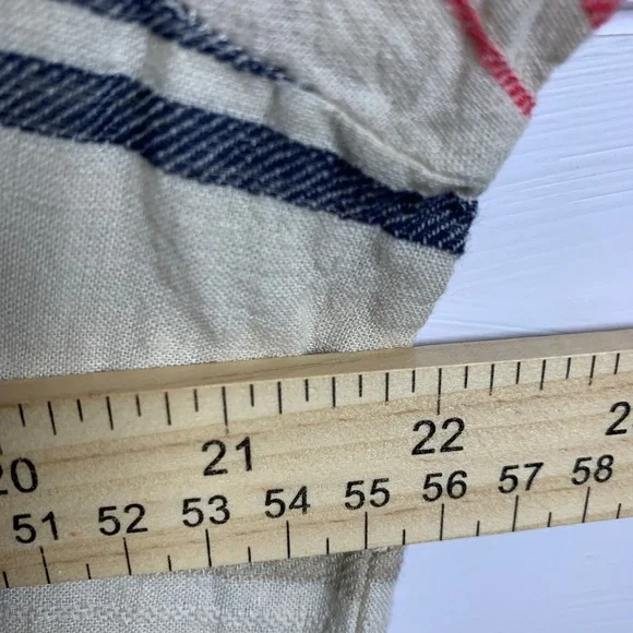 CJ Banks Striped V Neck Tunic Dress Coverup Women 14W Linen Blend Beachy Coastal - Picture 13 of 13